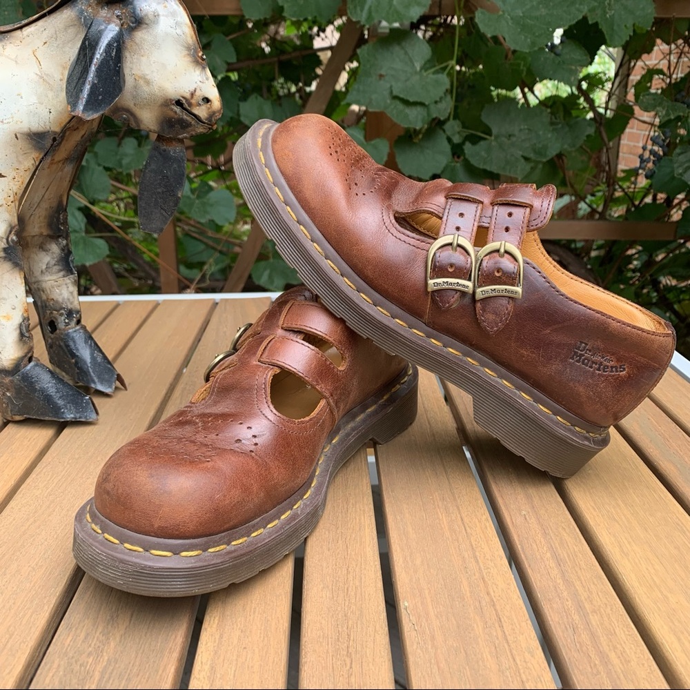 Dr Martens Mary Jane slide on shoes Brown
